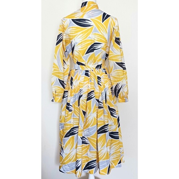 VTG Serbin By Marianne Fit N Flare Dress Full Sleeves Pleated Skirt Sz 10/Med - Picture 3 of 8